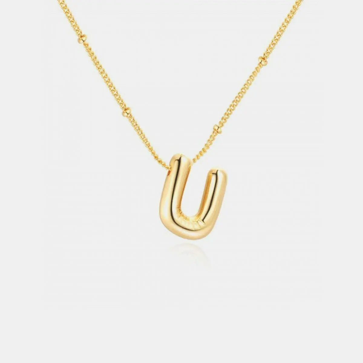 Gold-plated letter charm necklace - Love Salve
